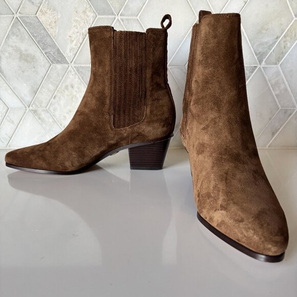 Veronica Beard Shoes - Veronica Beard Size 7.5M Brown Suede Pull On Ankle Boot Alina Ankle Boot